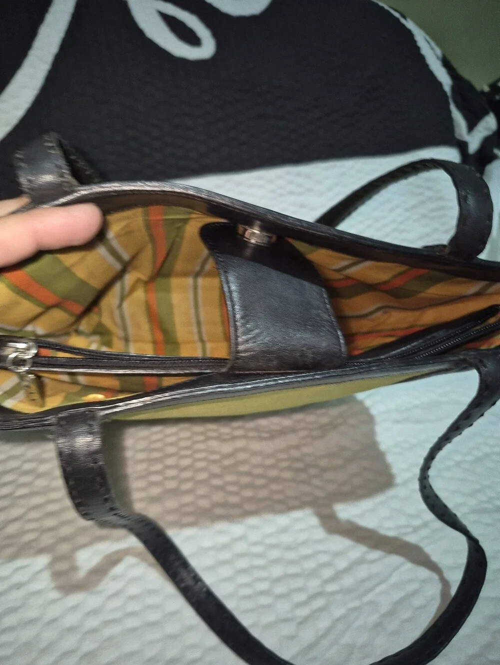 Maxx New York Yellow Canvas Tote with Black Trim - Picture 7 of 9